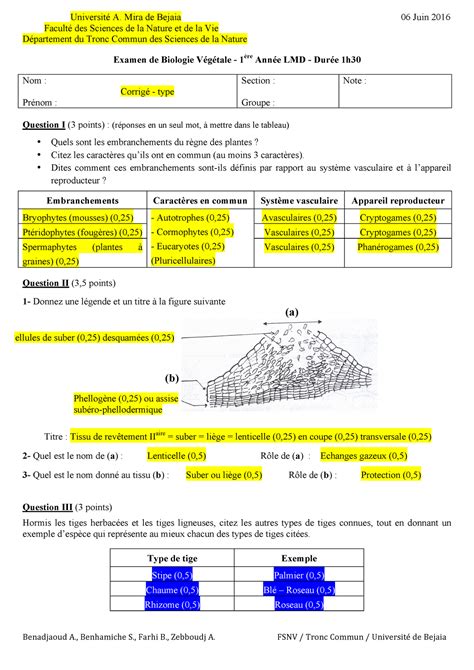 Corrig Type Examen Benadjaoud A Benhamiche S Farhi B