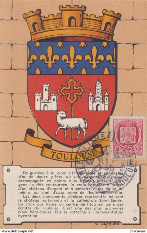 Carte Maximum France Armoiries De Toulouse Journ E Du