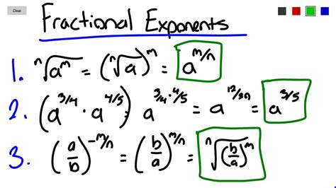 Simplifying Fractional Exponents Problem Examples Youtube