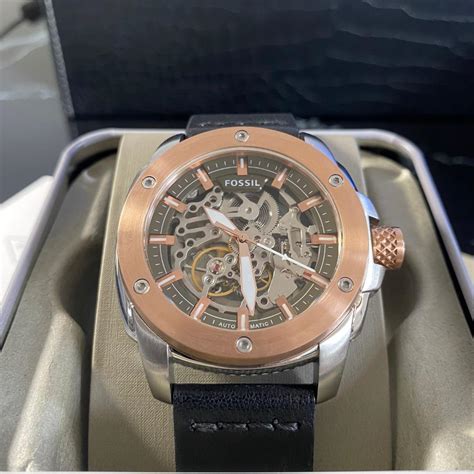 Fossil Men Modern Automatic Skeleton Dial Watch Mens Fashion Watches Accessories Watches On