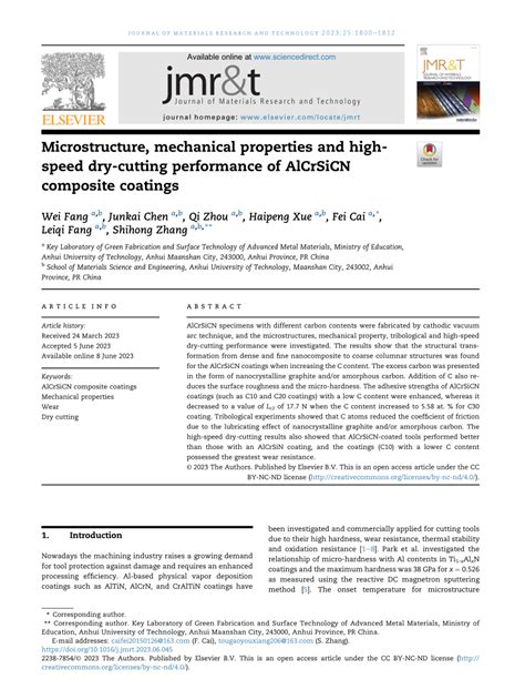 PDF Microstructure Mechanical Properties And High Speed Dry Cutting