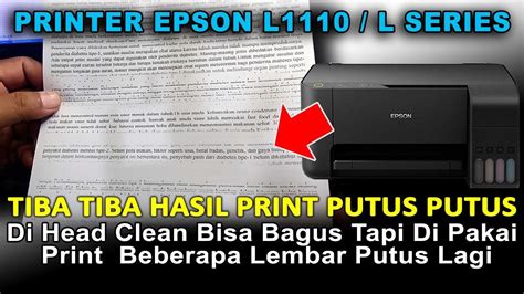 Cara Memperbaiki Printer Epson L1110 Hasil Print Cetak Bergaris Tidak