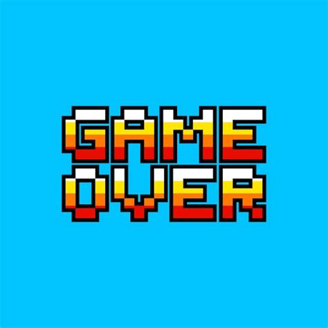 Premium Vector Game Over Pixel Art For Game Design Colorful On Blue