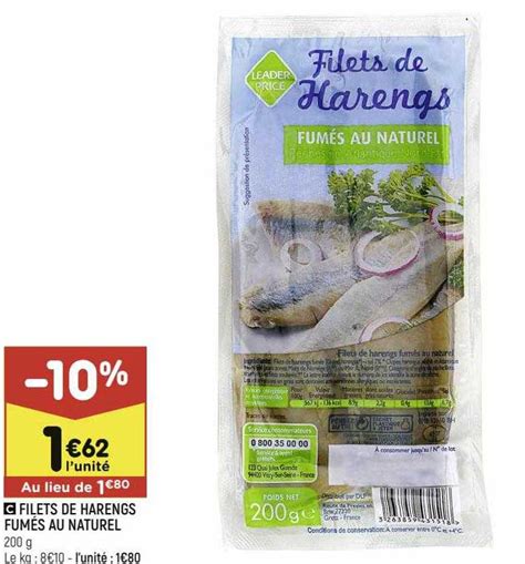 Promo Filets De Harengs Fum S Au Naturel Chez Leader Price Icatalogue Fr