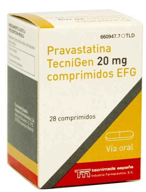 Pravastatina Tecnigen 20 Mg Comprimidos Efg 28 Comprimidos Precio 8