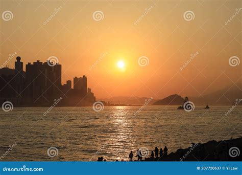 The Sunset At Belcher Bay Kennedy Town Hong Kong Jan