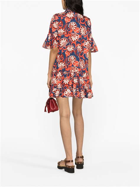 La DoubleJ Choux Floral Print Cotton Shirtdress Farfetch