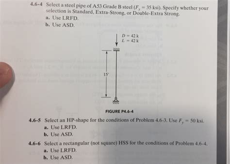 Solved Select A Steel Pipe Of A53 Grade B Steel Fy 35