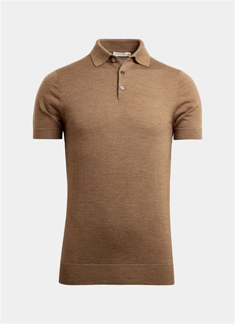 Brown Polo Shirt Pure Merino Wool Suitsupply Online Store