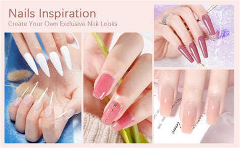 ETYJO Poly Gel Nail Extension Kit 8 Colors Clear Nude Pink Poly Gel