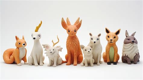 Premium AI Image | Clay figurines of animals in playful poses