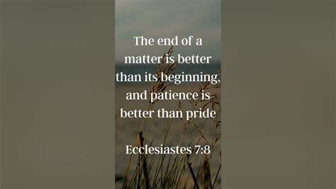 Embracing Patience And Humility Wisdom Found In Ecclesiastes 78 Youtube