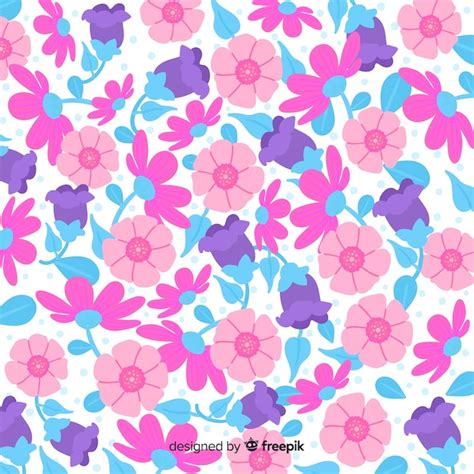 Fondo Colorido De Flores Dibujado A Mano Vector Gratis