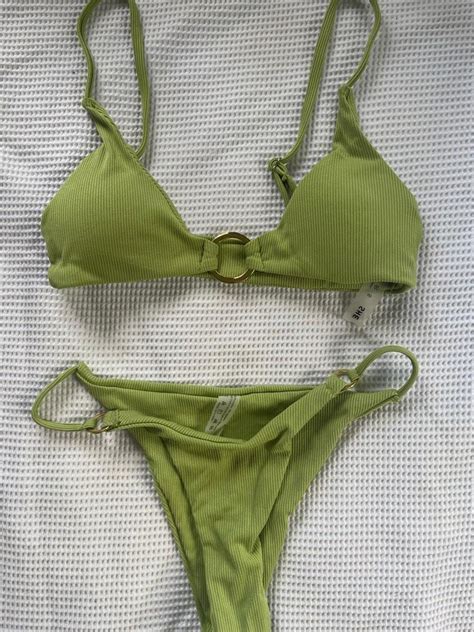 Shein Green Bikini Women S Fashion Swimwear Bikinis Swimsuits On