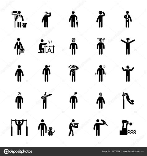 Pictogram Glyphs Vector Icons Stock Vector By Prosymbols