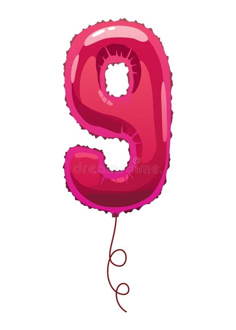 Helium Pink Balloons Number Realistic Design Element Numeral