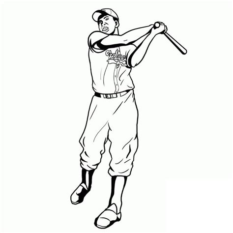 Free Printable Jackie Robinson Coloring Page