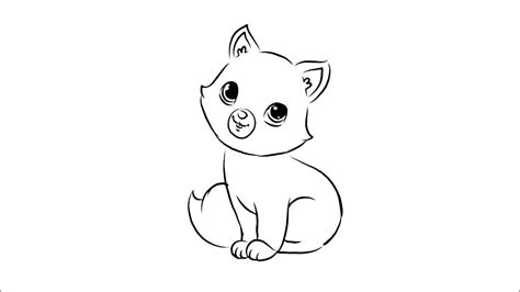 How To Draw Cute Kitten Easy Drawing Step By Step Youtube