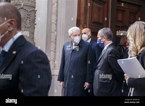 President Of The Italian Republic Sergio Mattarella Visiting La