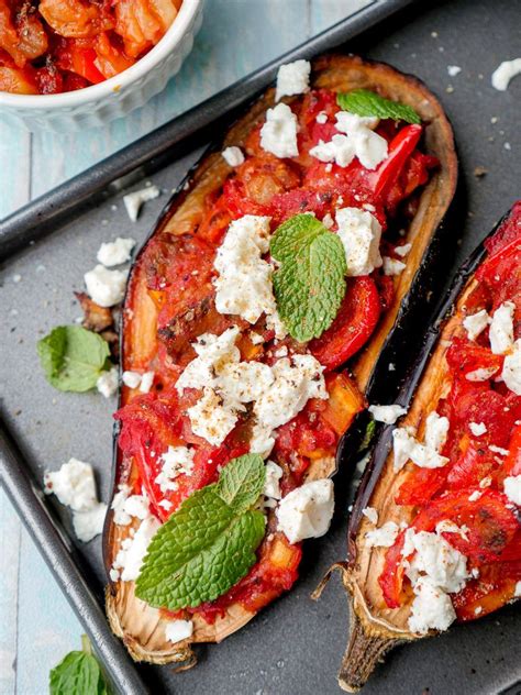 Gebackene Aubergine Mit Feta Nevermindbilde