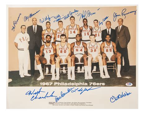 Lot Detail - 1967 NBA Champion Philadelphia 76ers Team Signed 16x20 ...