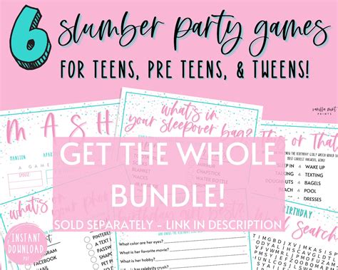 Teen Slumber Party Games Pass The Present Sleepover Edition Etsy