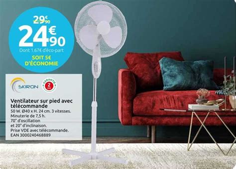 Promo Ventilateur Sur Pied Avec T L Commande Skiron Chez Mr Bricolage