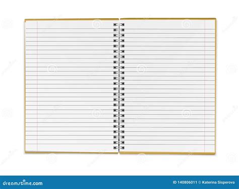 Vector Realistic Open Empty Lined Paper Notebook Isolated On White