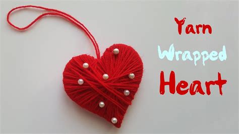 How To Make Yarn Wrapped Heart Craft ️ Diy Woolen Heart ️ Youtube