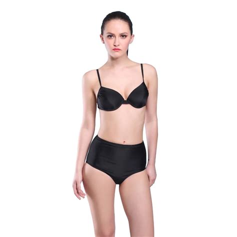 High Sexy Women Zip Top Neoprene Swimwear Push Up New Neoprene Bikini Set Neon Swimsuit