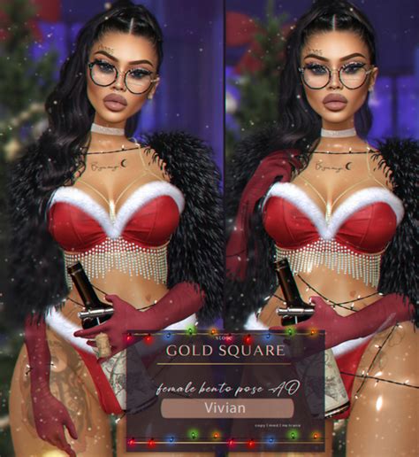 Second Life Marketplace New Gold Square Vivian Female Bento Pose Static Ao