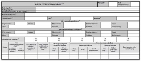 Wz R Karty Ewidencji Odpad W Kartaewidencji Pl Ewidencja Odpad W