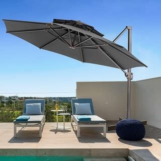 11 5 Foot Outdoor Double Top Round Canopy Offset Cantilever Umbrella