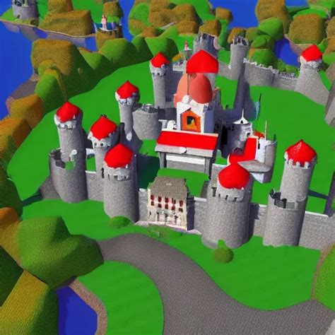 3d Mario 64 Castle Aerial View 4k Fall Stable Diffusion Openart