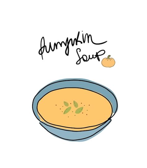 Premium Vector Pumpkin Soup Illustration Lineart Food Illustration For Menu Advertising Magazine