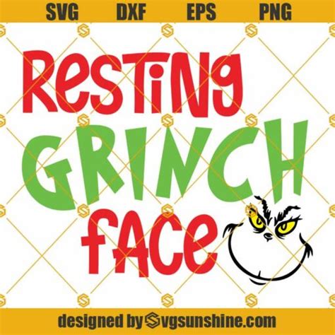 Resting Grinch Face Svg Resting Grinch Face Png Mr Grinch Face Svg