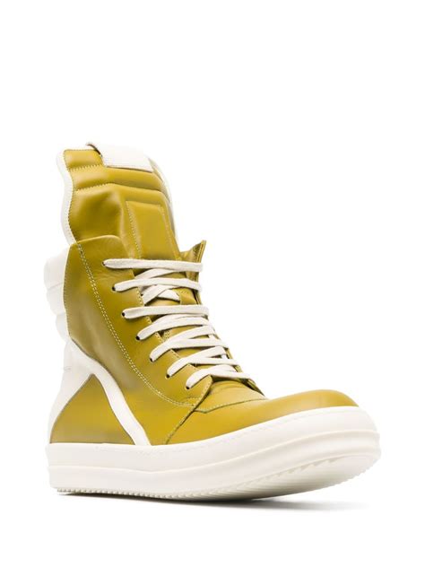 Rick Owens Geobasket High Top Leather Sneakers Farfetch