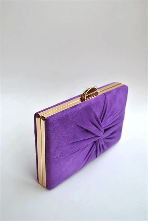 Bolso Clutch Morado Fruncido El Joyero De Miriam