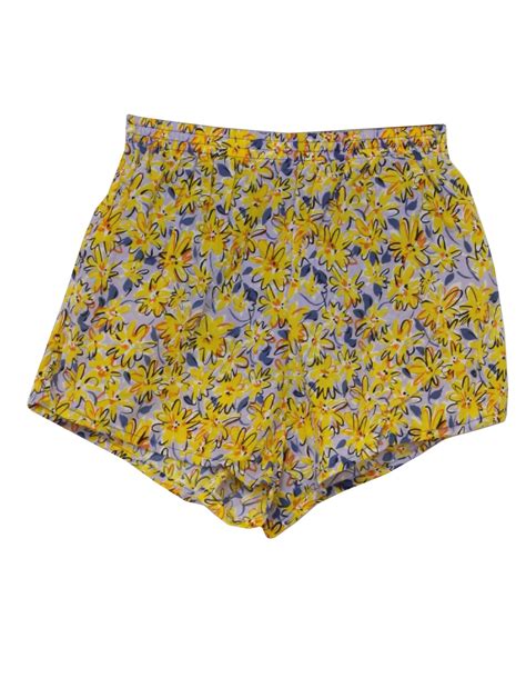 1990s Retro Shorts 90s Pro Spirit Womens Yellow Shaded Blue Black