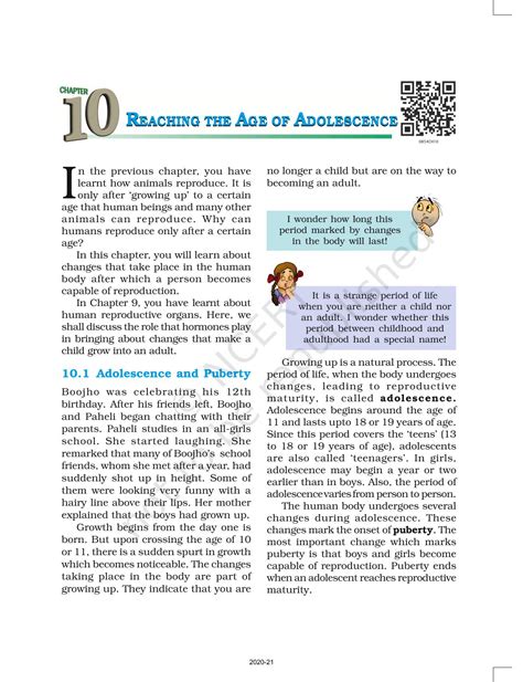 Reaching The Age Of Adolescence Ncert Book Of Class Science