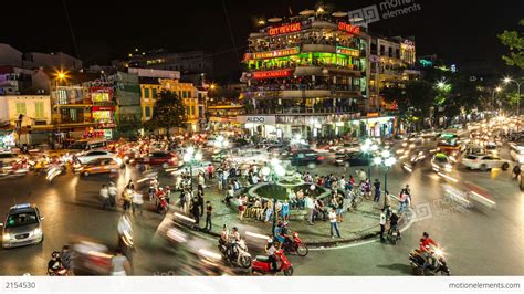 1080 - HANOI, VIETNAM - NIGHT TRAFFIC TIME LAPSE Stock video footage | 2154530