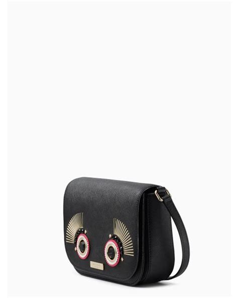 Kate Spade New York Warm And Fuzzy Monster Large Carsen Crossbody Handbag Wkru4803 Black