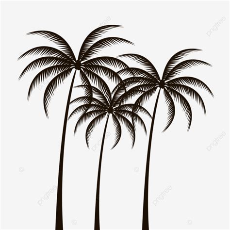 Detailed Palm Tree Vector Silhouette Palm Tree Silhouette PNG And