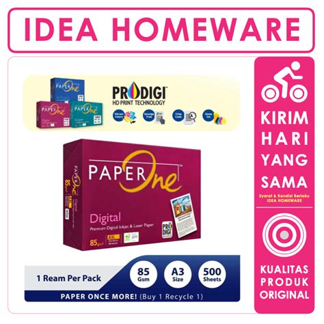 Jual Kertas Fotocopy Print HVS PaperOne Digital Copies All Purpose A3