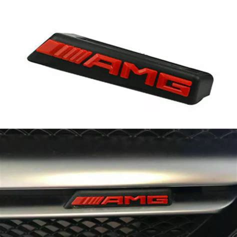 LOGO AMG ROUGE Refit Badge Grille avant automatique Emblème chromé de