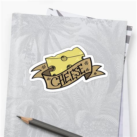 Cheese Badge Stickers By Rabblerauser Redbubble