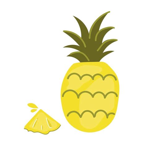 Ananas Dessin La Main Avec Une Tranche Fruits D T Tropicaux