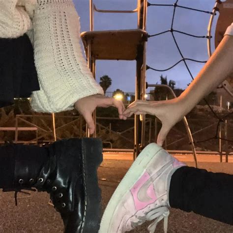 Shoes And Hand Heart Vibes Best Friends Aesthetic Friend Poses