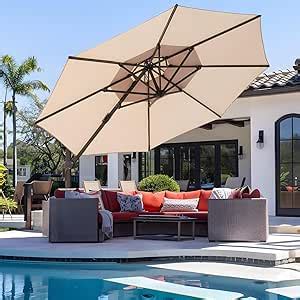 Amazon Wikiwiki Ft Tires Cantilever Patio Umbrella Offset