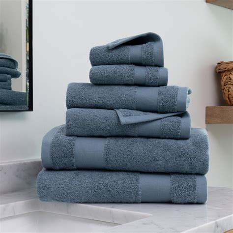 Wholesale Bath Towel Sets 6 Piece Light Blue 100 Cotton